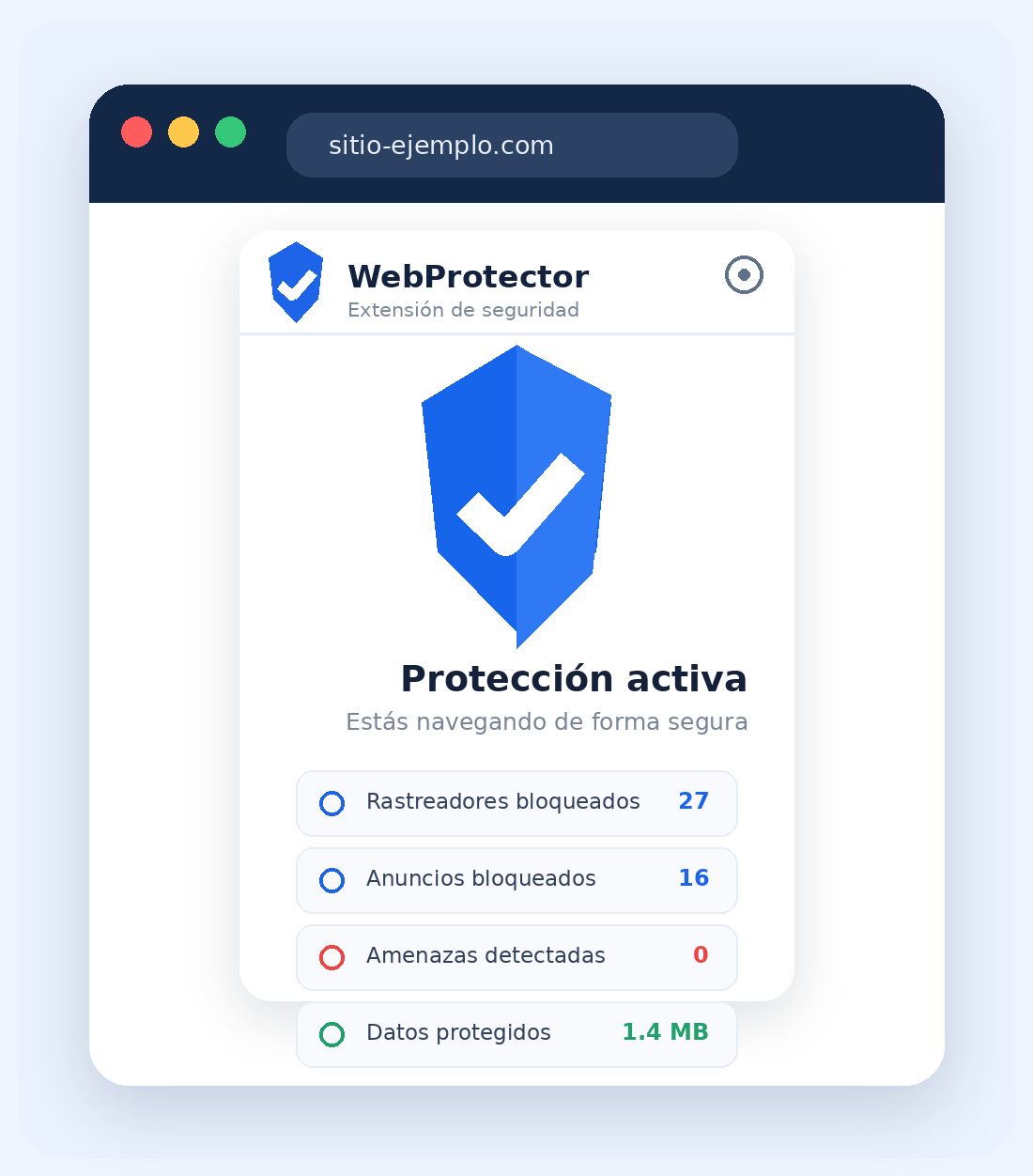Vista de WebProtector